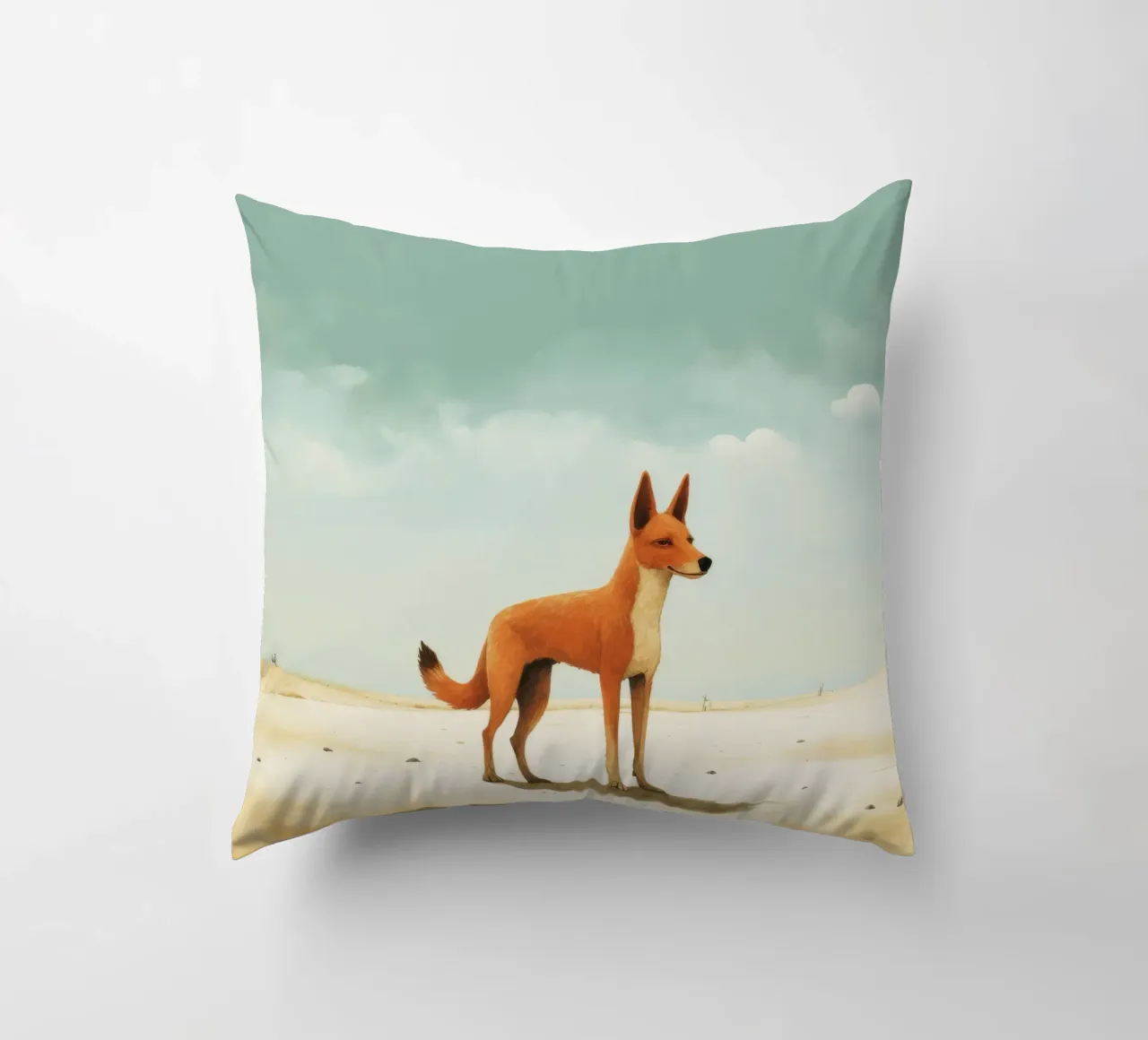 Minimal Dingo 1 cuscino da Minimal Animal Art