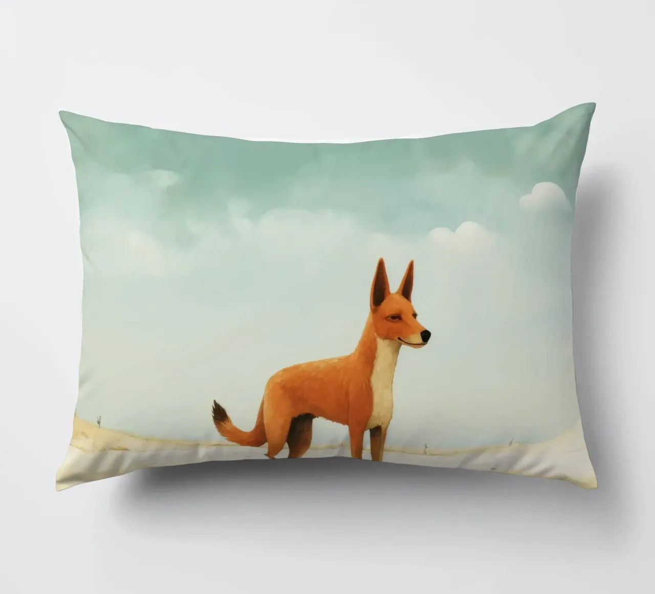 Minimal Dingo 1 cuscino da Minimal Animal Art
