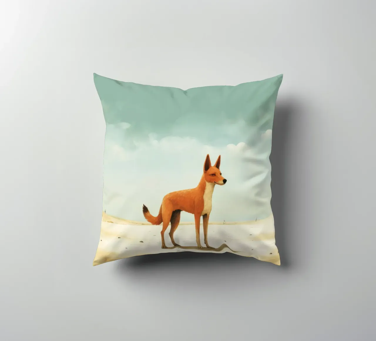 Minimal Dingo 1 cuscino da Minimal Animal Art
