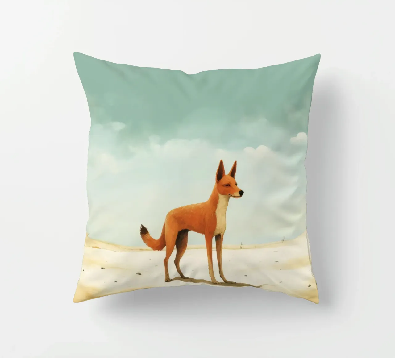 Minimal Dingo 1 cuscino da Minimal Animal Art