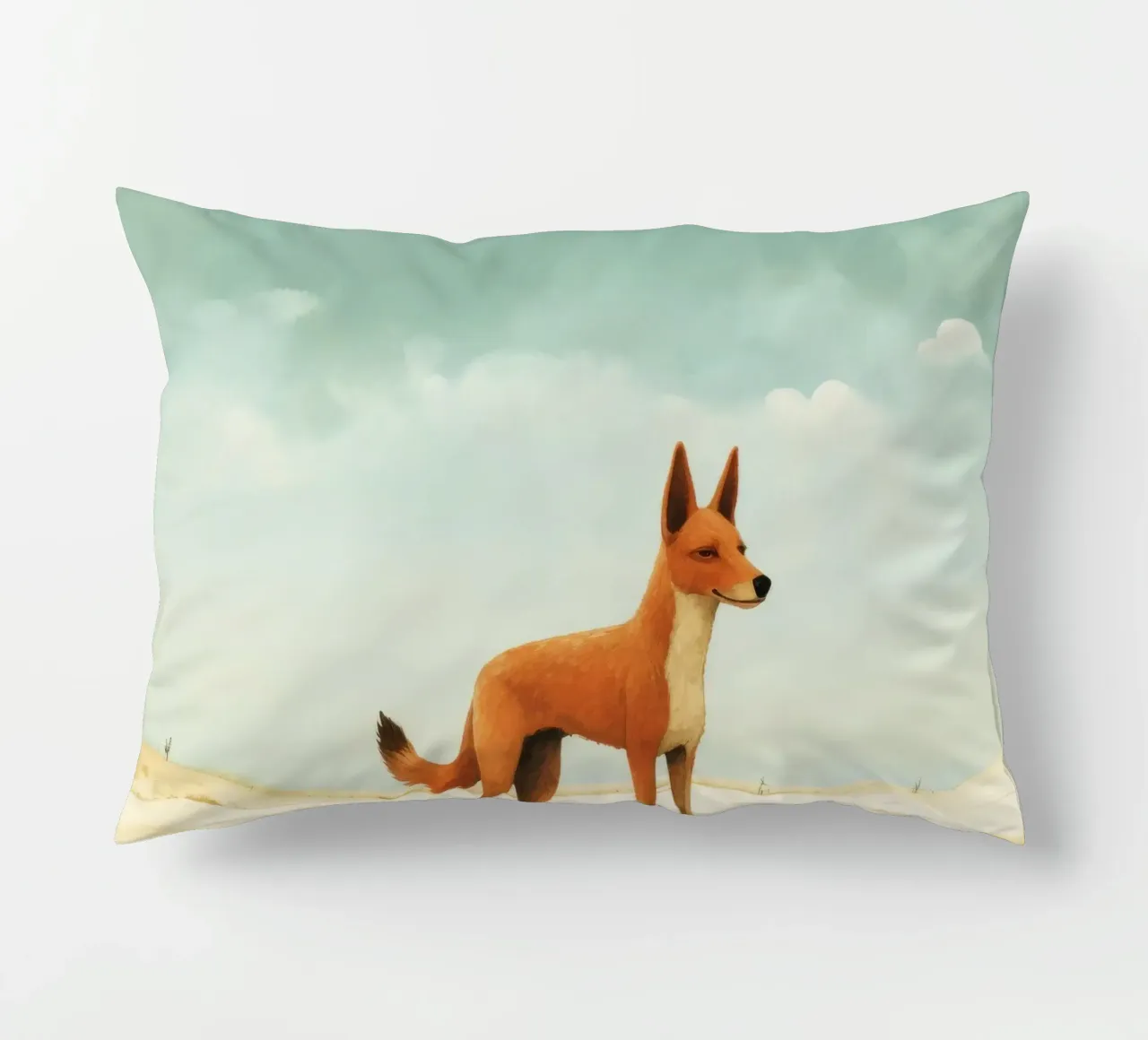 Minimal Dingo 1 cuscino da Minimal Animal Art