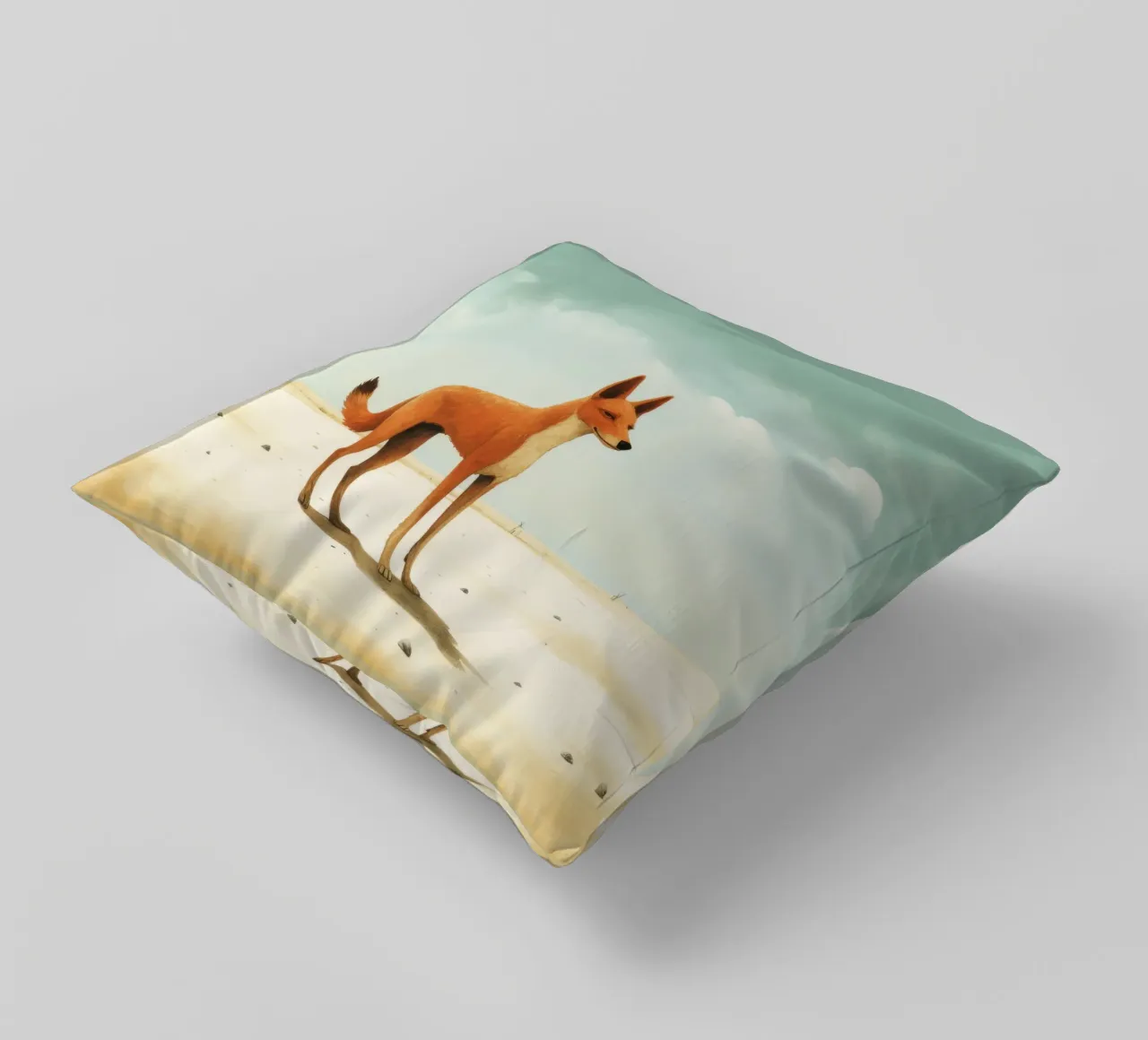 Minimal Dingo 1 cuscino da Minimal Animal Art