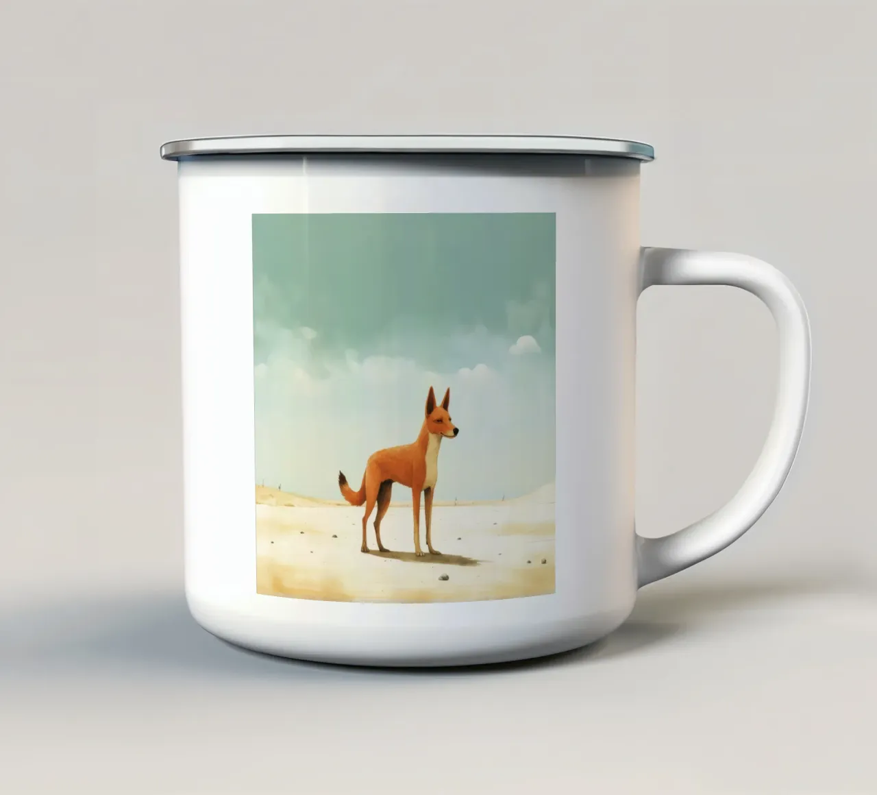 Minimal Dingo 1 tazza in smalto da Minimal Animal Art
