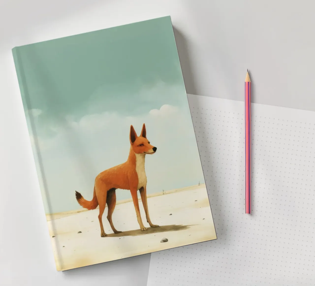 Minimal Dingo 1 notebook by Minimal Animal Art