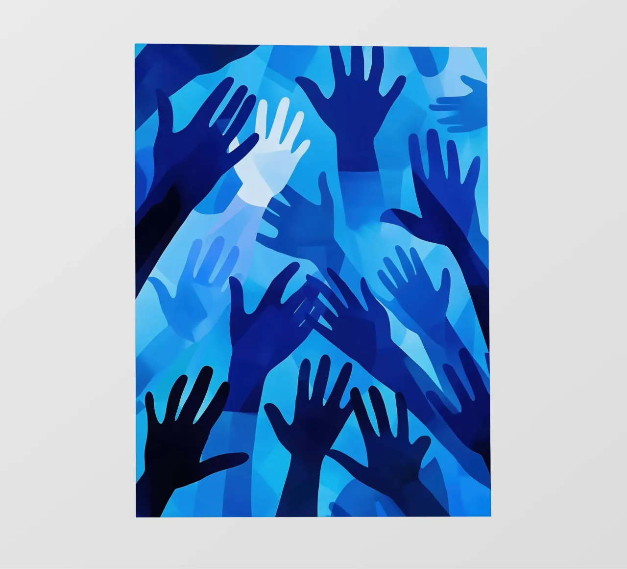 Mani blu | Motivo in diverse tonalità di blu telo in pvc da Autofocus
