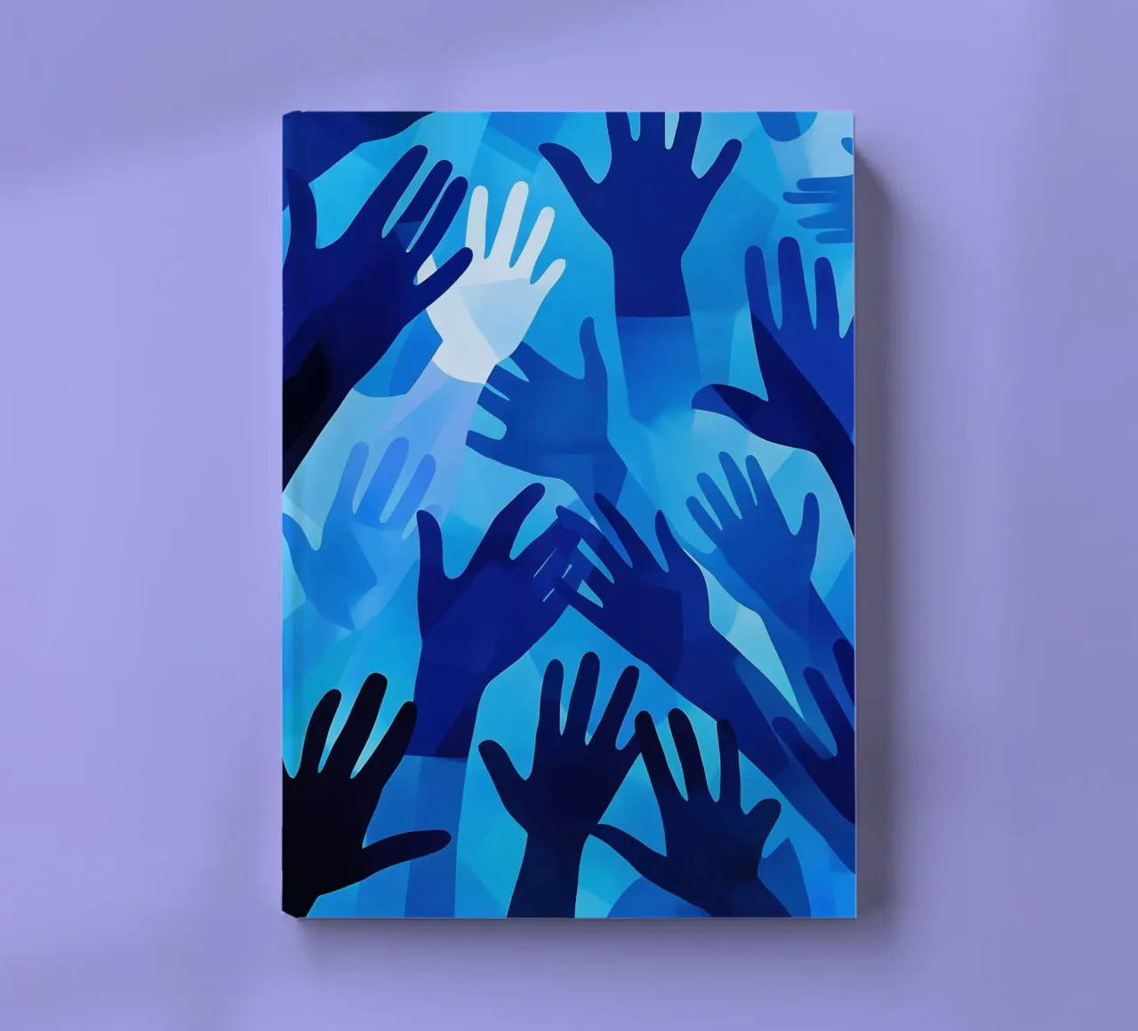 Blue hands | Pattern in different shades of blue notebook by Autofocus