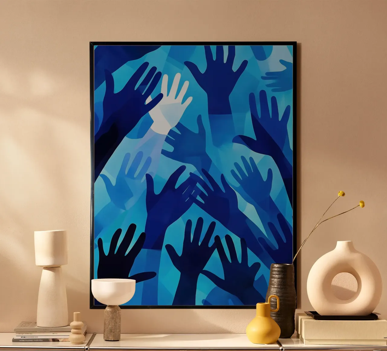Blue hands | Pattern in different shades of blue hahnemühle by Autofocus
