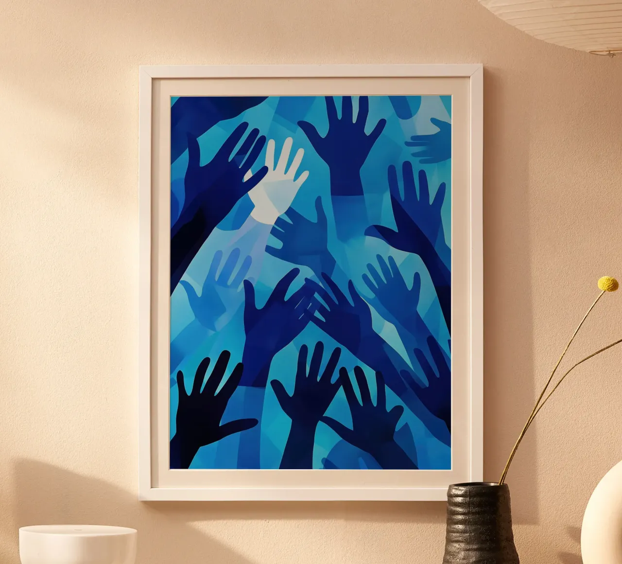 Blue hands | Pattern in different shades of blue hahnemühle by Autofocus