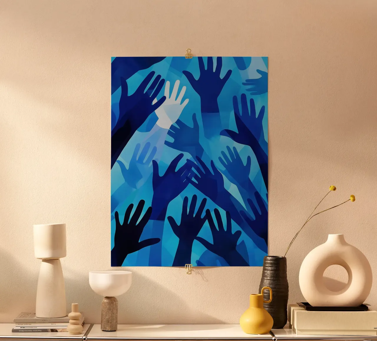 Blue hands | Pattern in different shades of blue hahnemühle by Autofocus