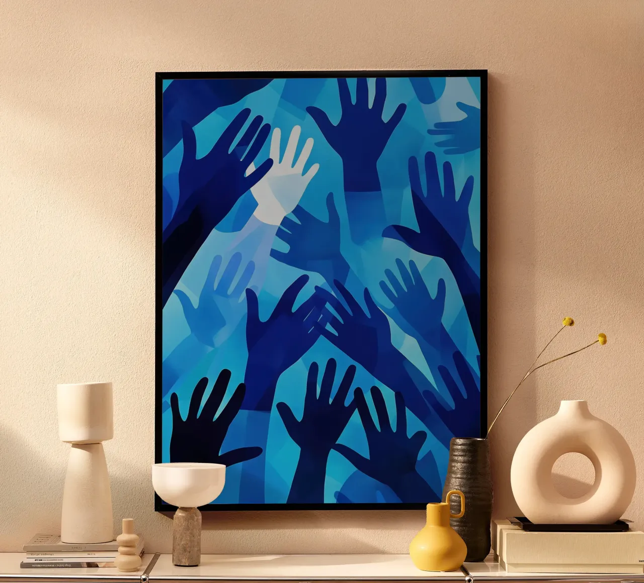 Blue hands | Pattern in different shades of blue hahnemühle by Autofocus