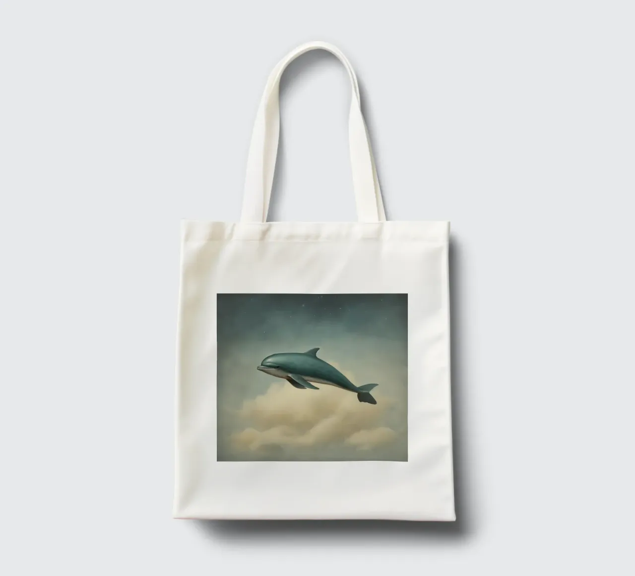Delfino minimo 2 borsa in juta da Minimal Animal Art