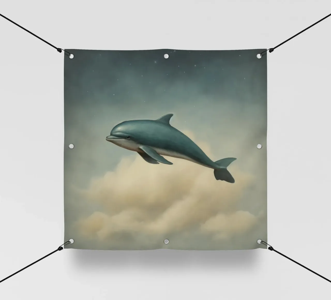 Delfino minimo 2 telo in pvc da Minimal Animal Art