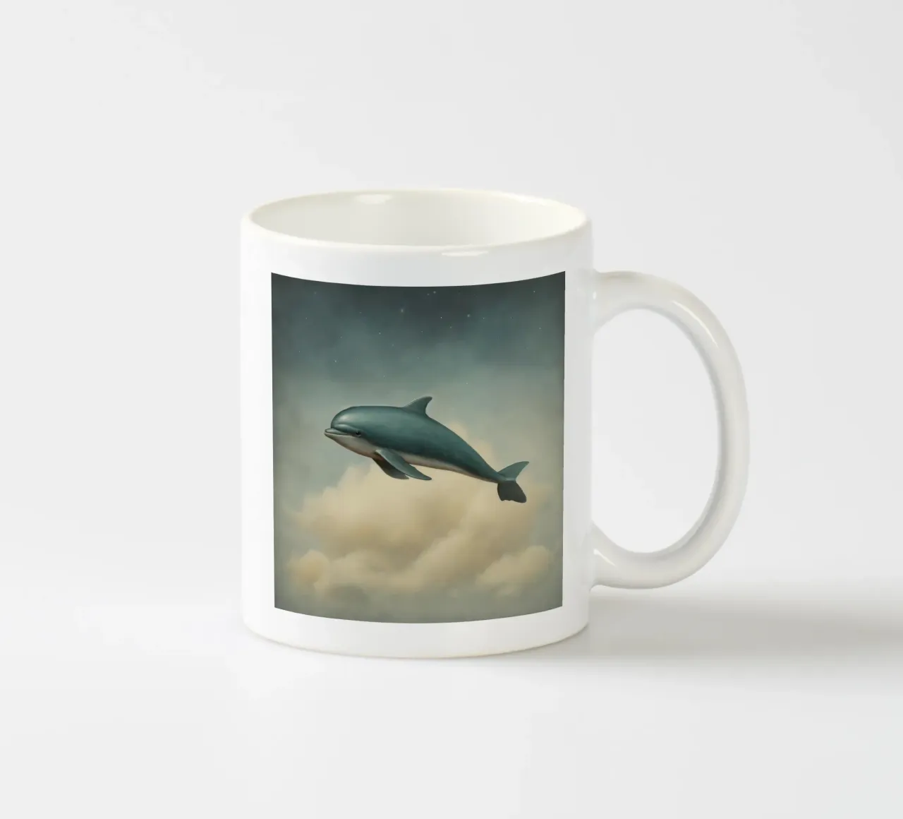 Delfino minimo 2 tazza in ceramica da Minimal Animal Art