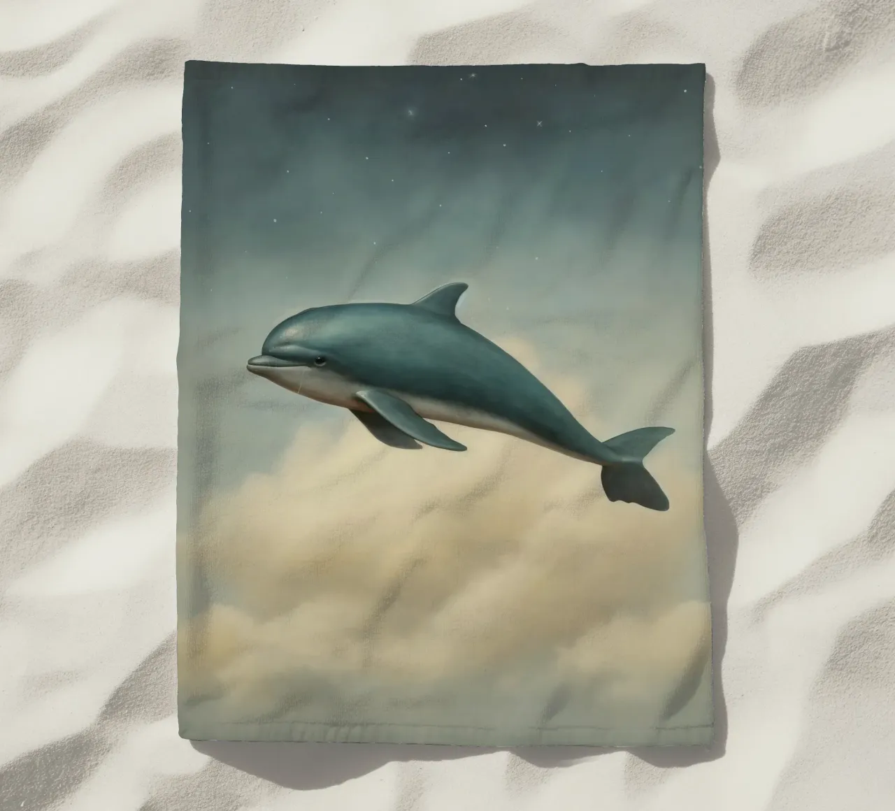 Delfino minimo 2 telo mare da Minimal Animal Art