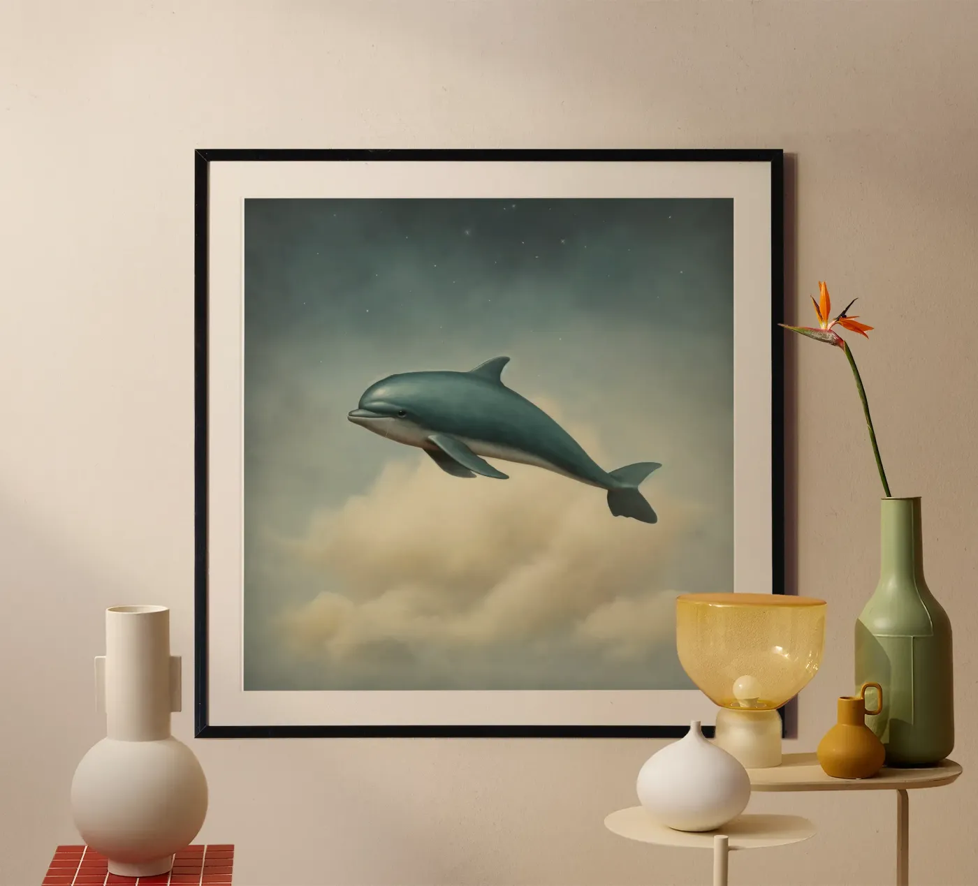 Delfino minimale poster da Minimal Animal Art