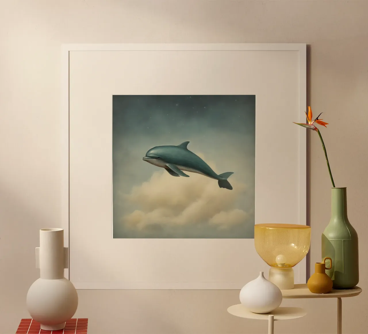 Delfino minimo 2 carta hahnemühle da Minimal Animal Art
