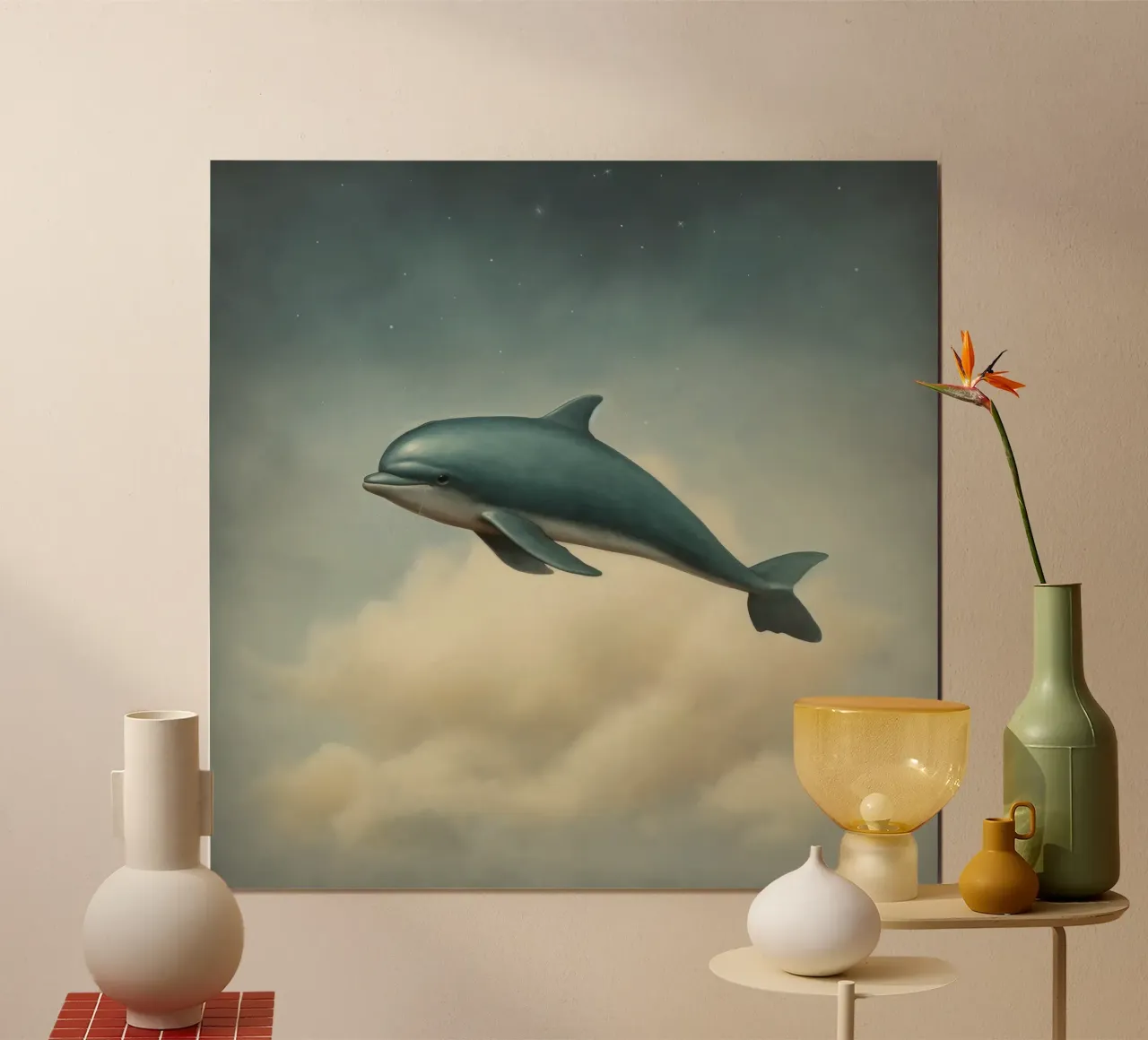 Delfino minimo 2 carta hahnemühle da Minimal Animal Art