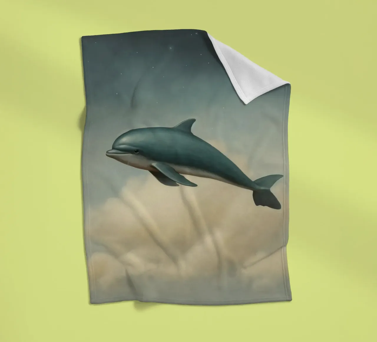 Minimale dolfijn 2 fleecedeken van Minimal Animal Art