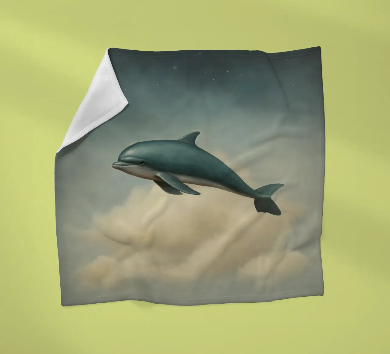 Minimale dolfijn 2 fleecedeken van Minimal Animal Art