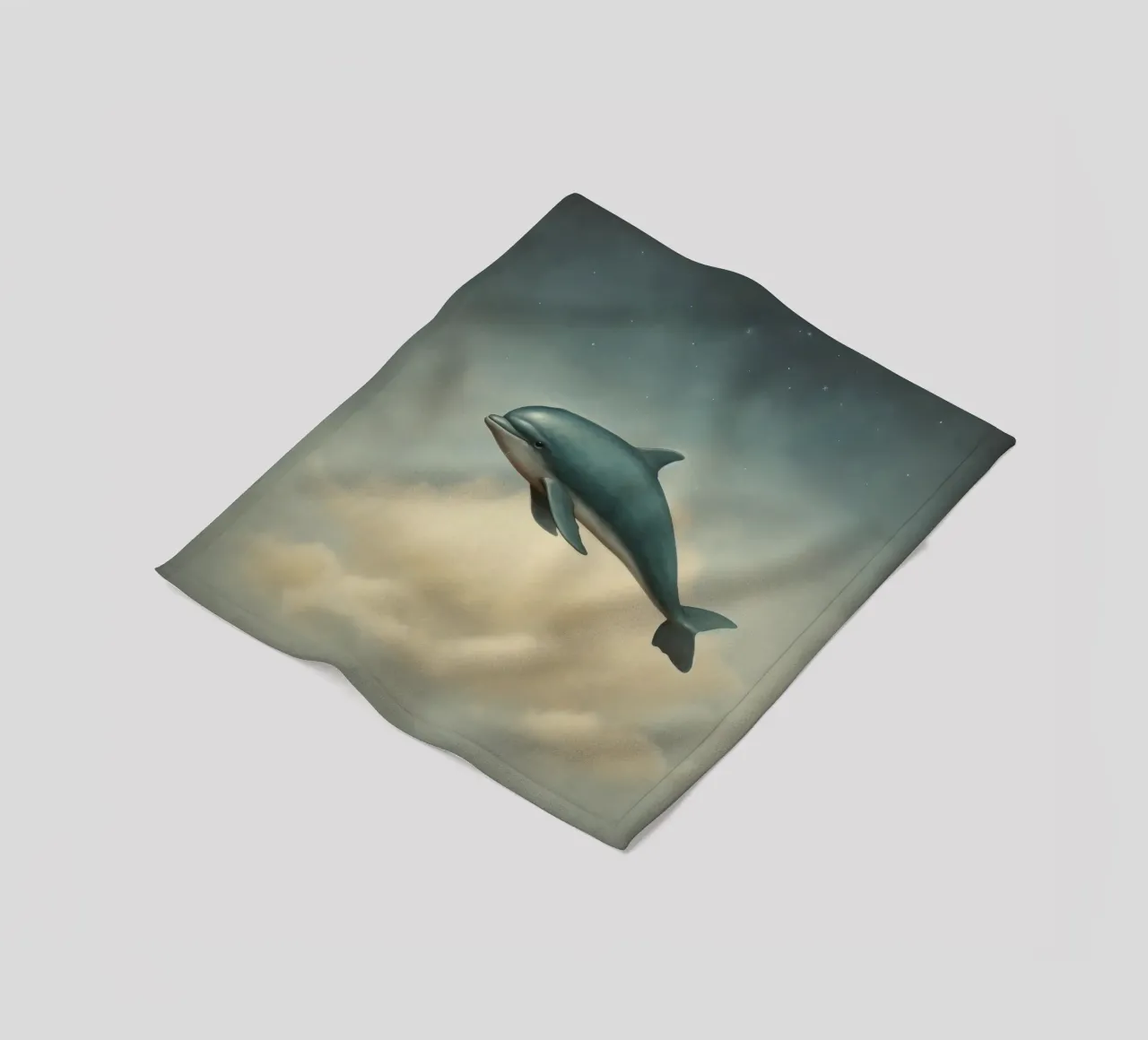 Minimale dolfijn 2 fleecedeken van Minimal Animal Art