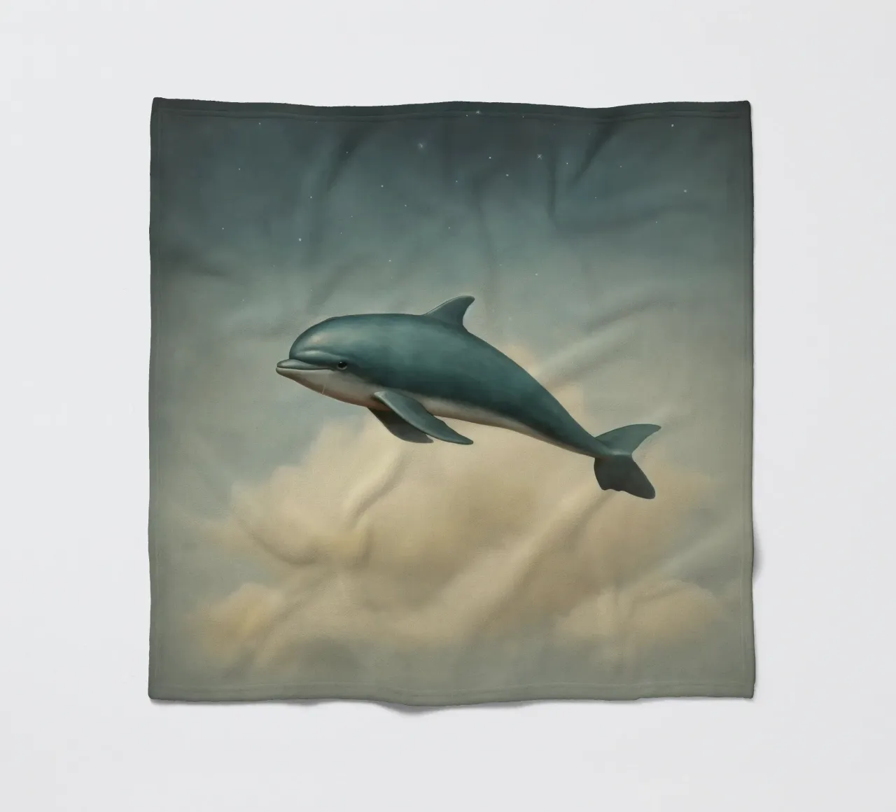 Minimale dolfijn 2 fleecedeken van Minimal Animal Art