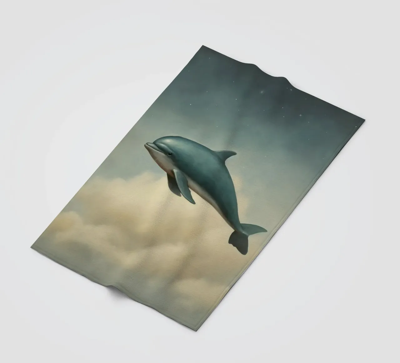 Minimale dolfijn 2 fleecedeken van Minimal Animal Art