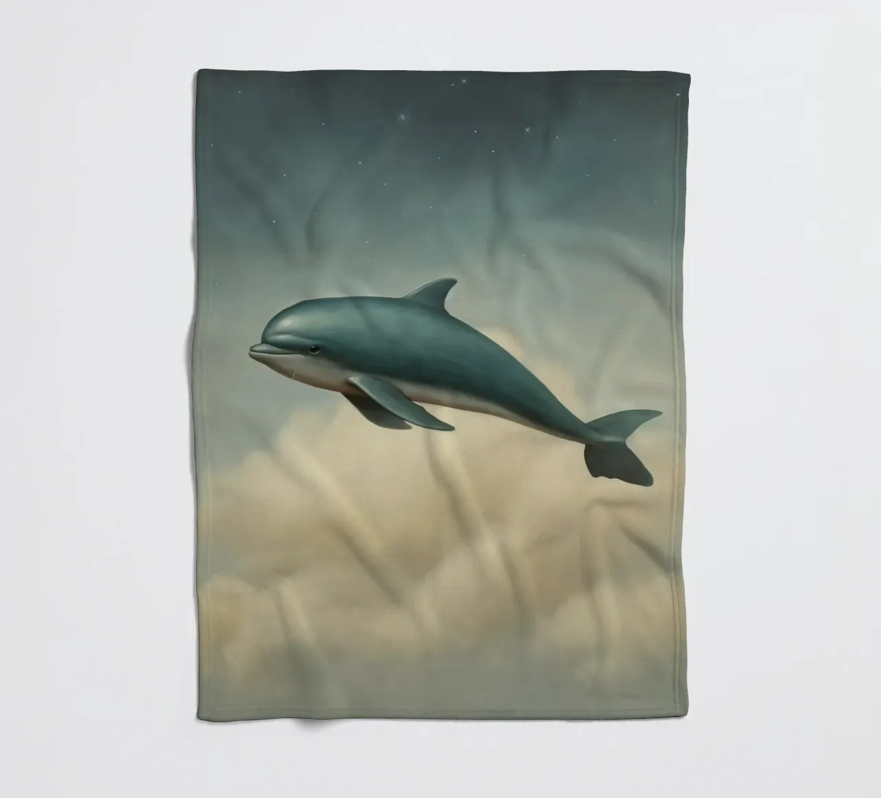 Minimale dolfijn 2 fleecedeken van Minimal Animal Art