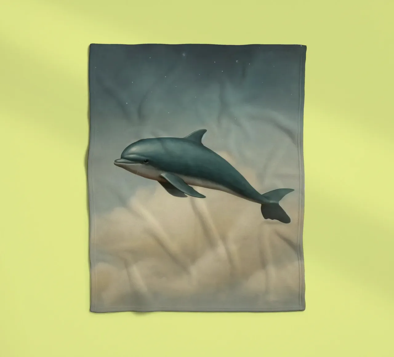 Minimale dolfijn 2 fleecedeken van Minimal Animal Art