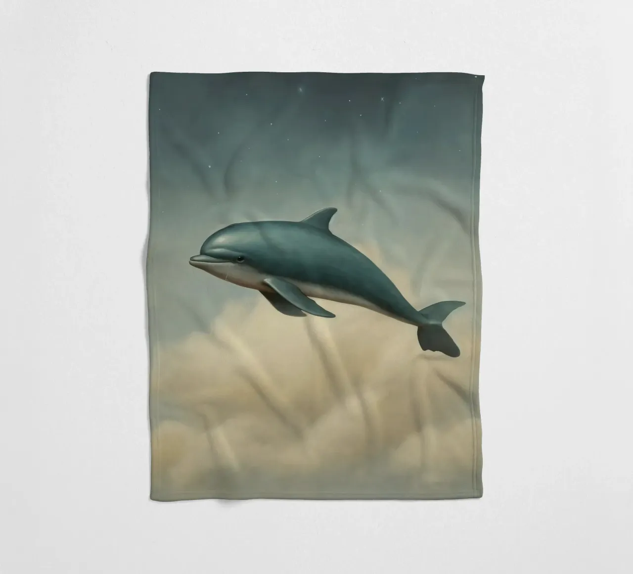 Minimale dolfijn 2 fleecedeken van Minimal Animal Art