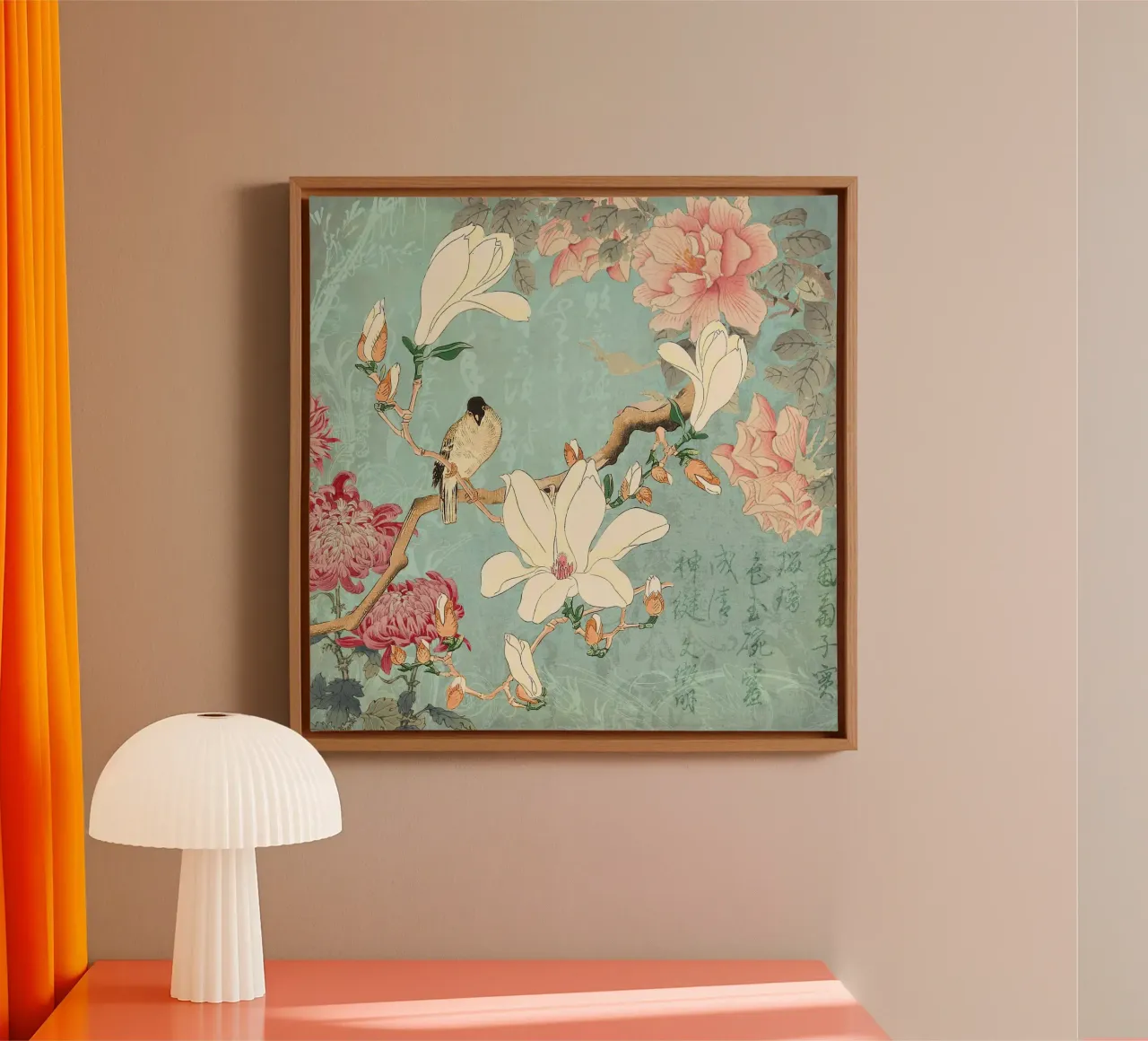 Chinese Magnolia Garden tela con Cornice a cassetta da Andrea Haase Vintage World