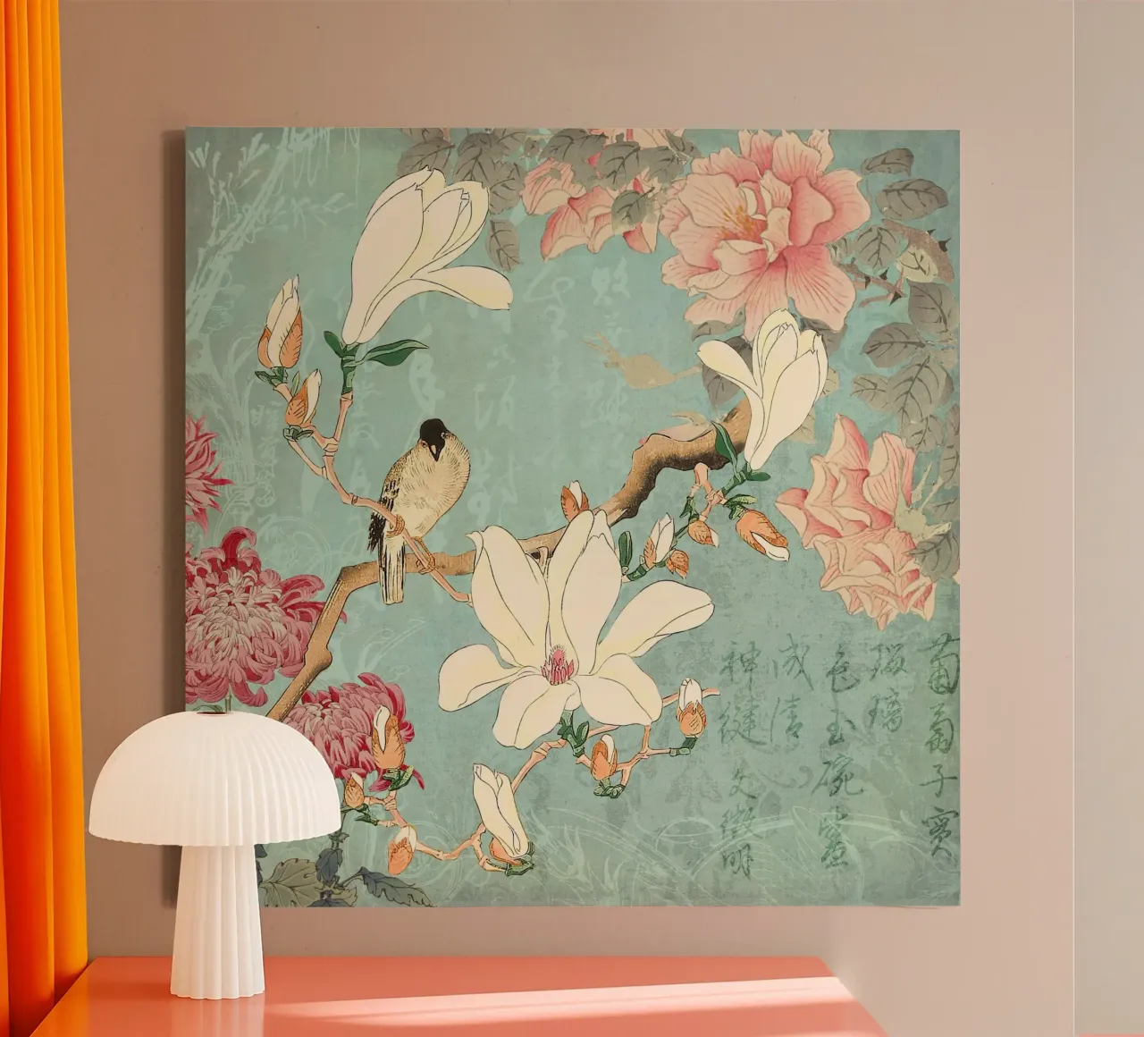 Chinese Magnolia Garden tela con Cornice a cassetta da Andrea Haase Vintage World