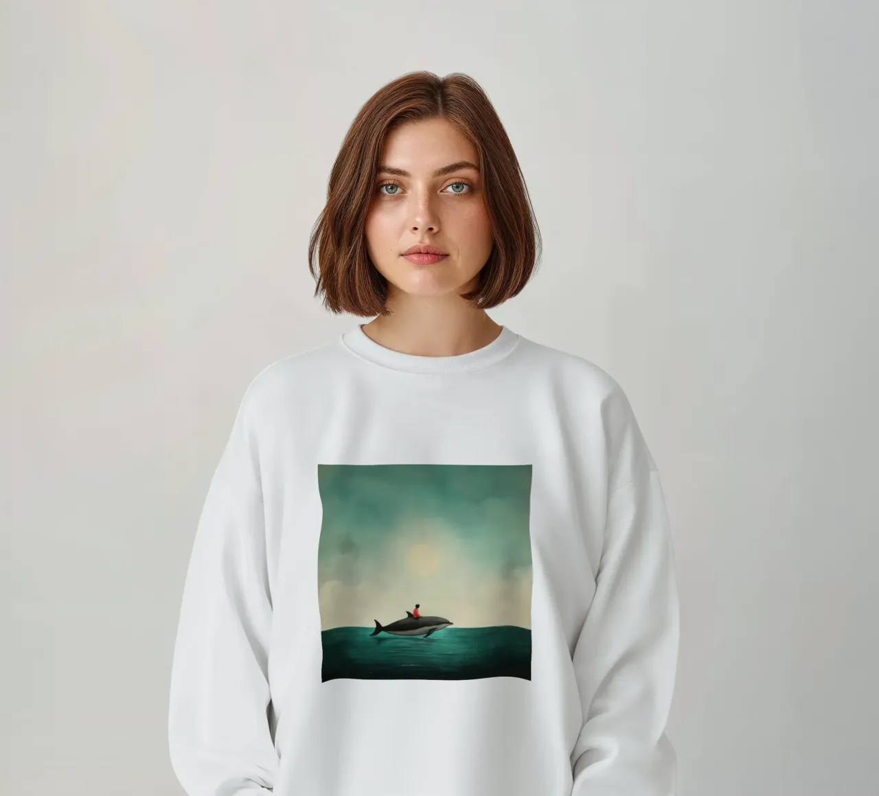 Minimal Dolphin 3 sweatshirt by Minimal Animal Art