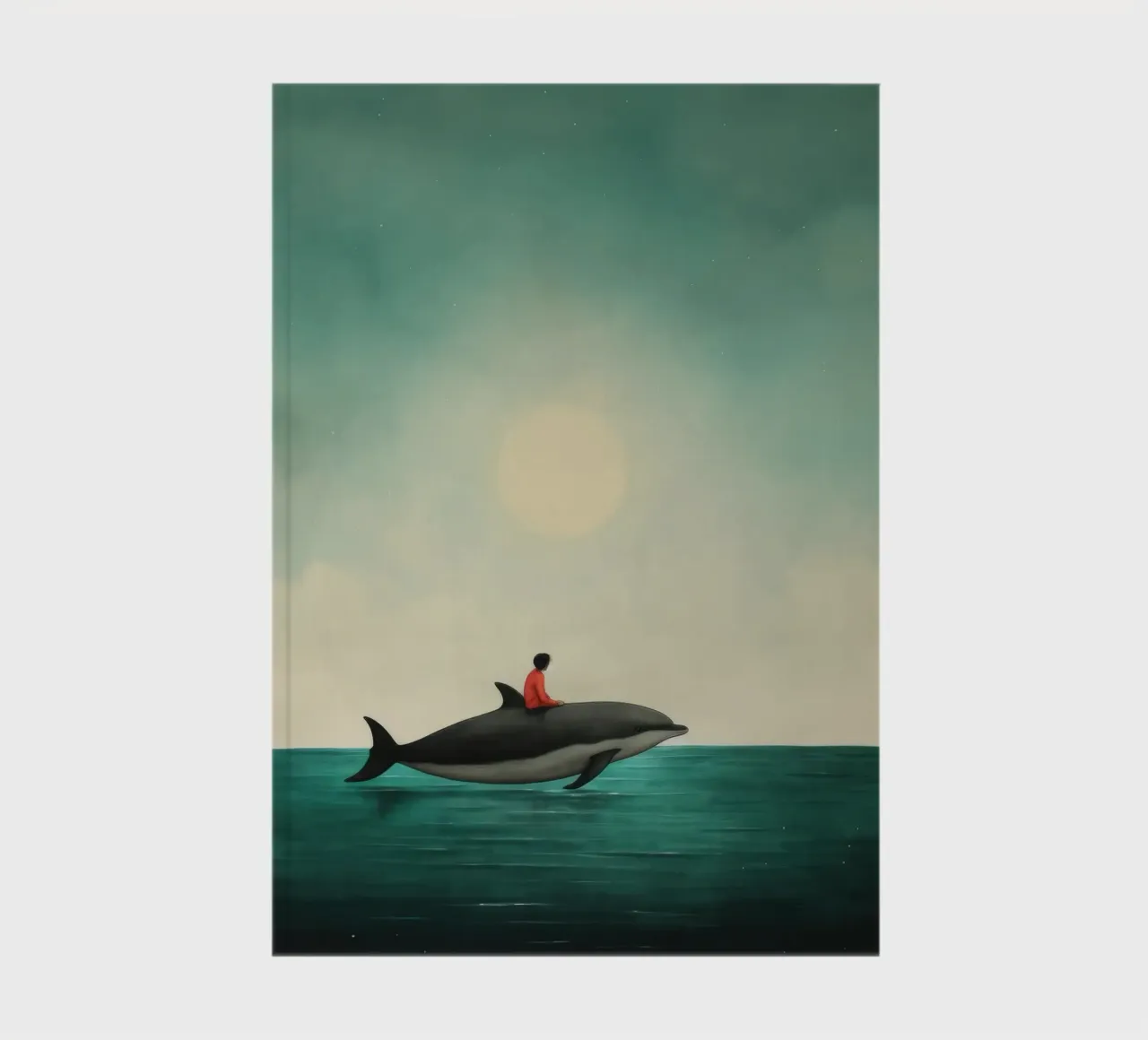 Minimal Dolphin 3 notebook by Minimal Animal Art