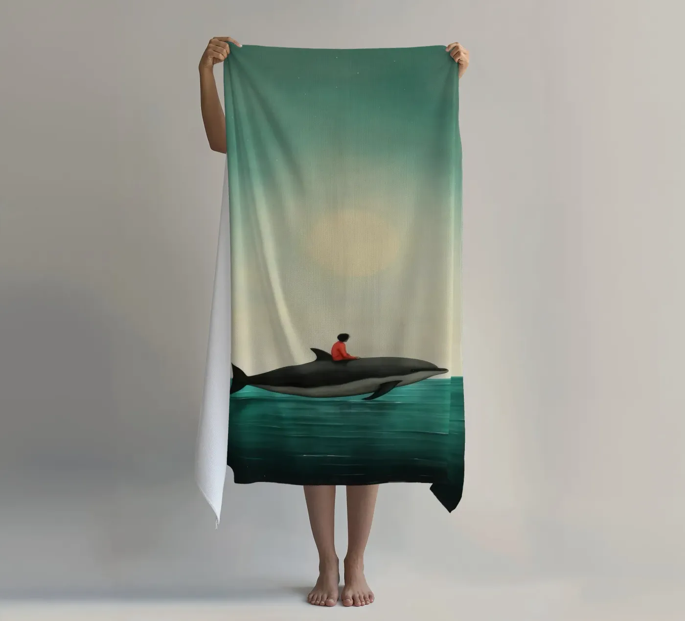 Delfino minimale telo mare da Minimal Animal Art