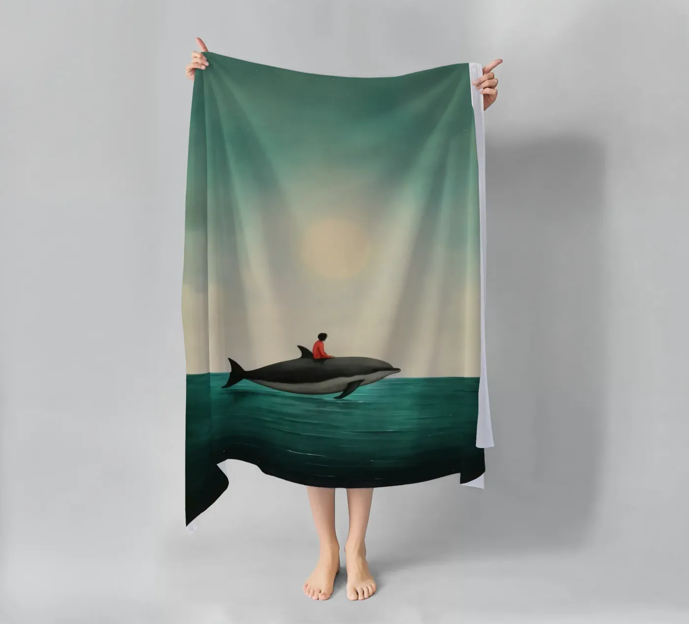 Delfino minimale telo mare da Minimal Animal Art