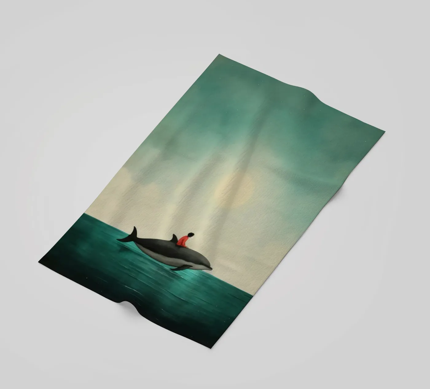 Delfino minimale telo mare da Minimal Animal Art