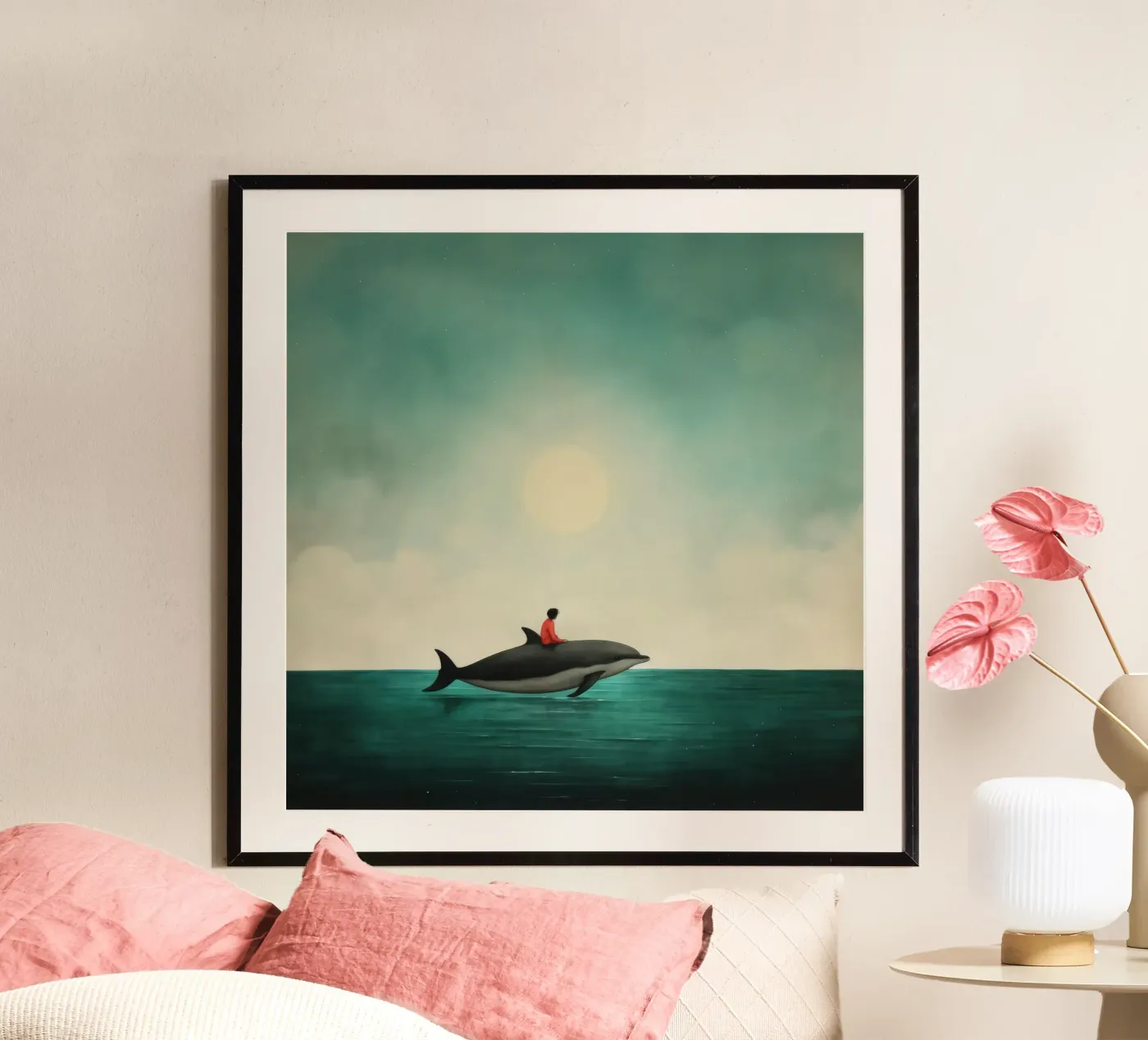 Minimal Dolphin poster by Minimal Animal Art