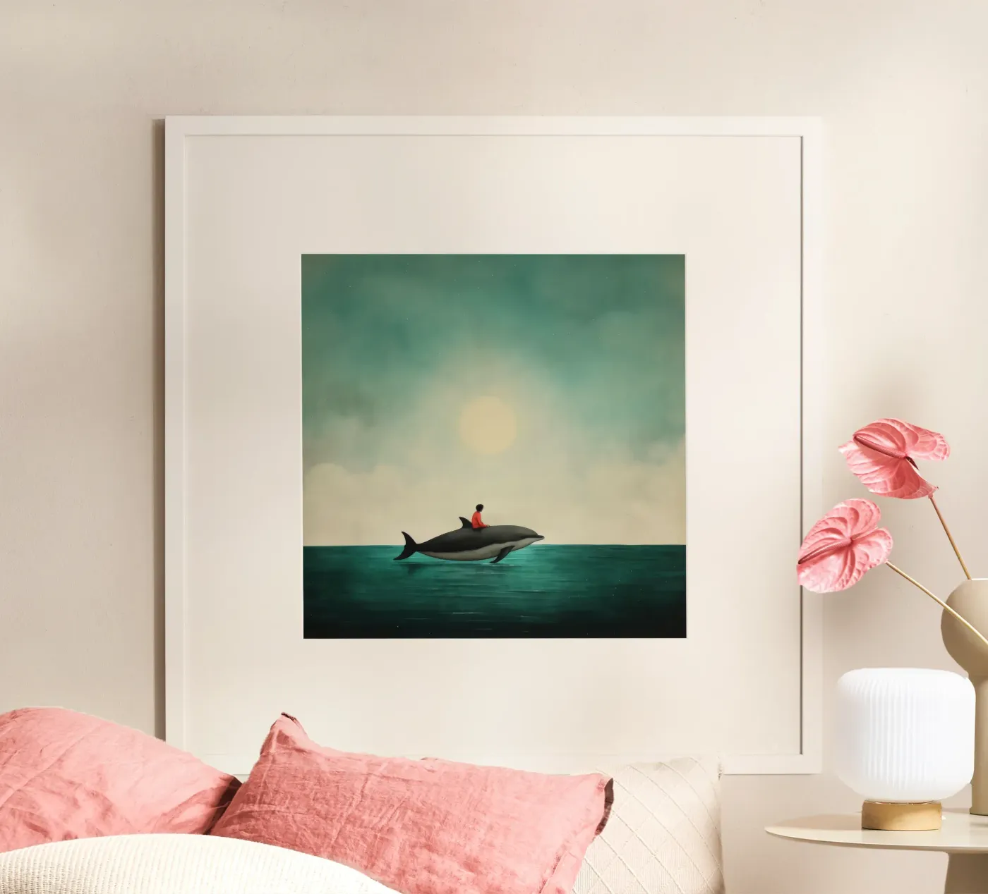 Minimal Dolphin poster by Minimal Animal Art