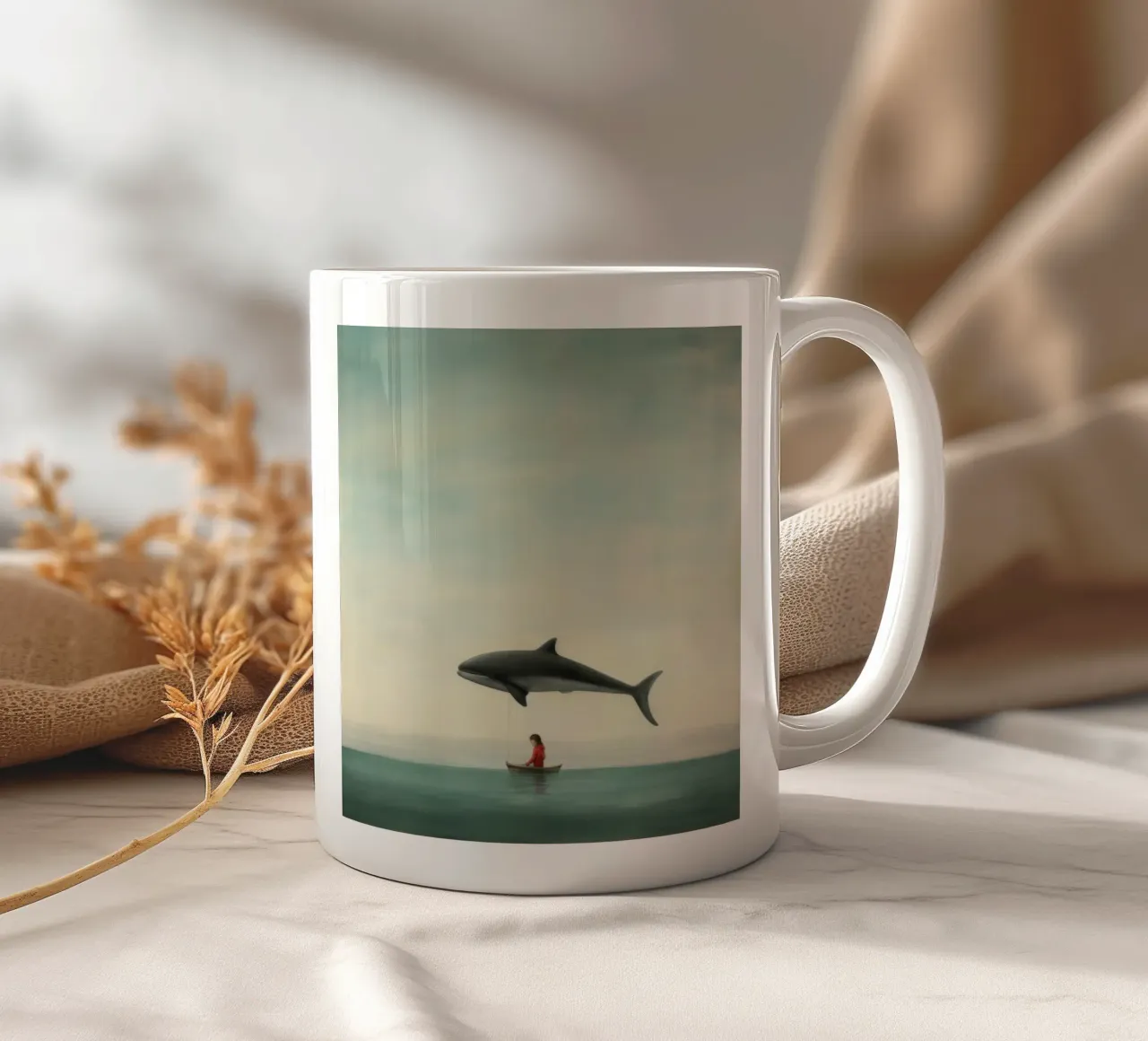 Delfino minimo 1 tazza in ceramica da Minimal Animal Art