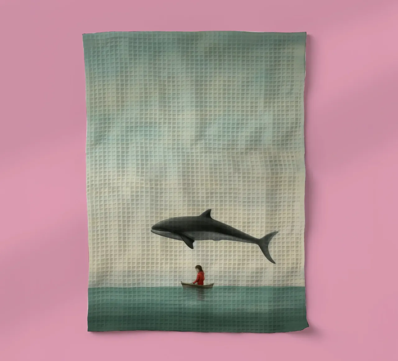 Delfino minimo 1 canovaccio da cucina da Minimal Animal Art
