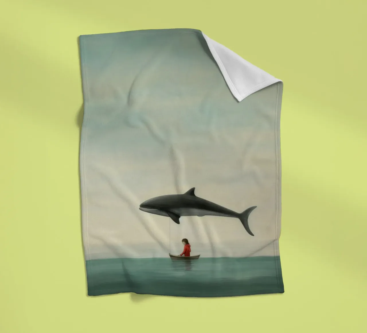 Delfino minimo 1 coperta in pile da Minimal Animal Art