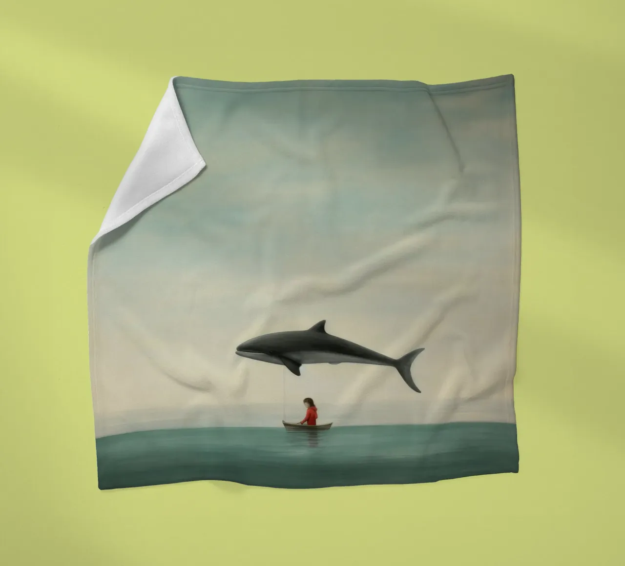 Delfino minimo 1 coperta in pile da Minimal Animal Art
