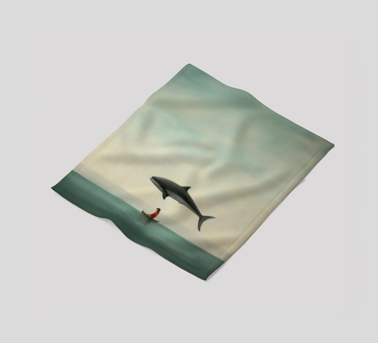 Delfino minimo 1 coperta in pile da Minimal Animal Art