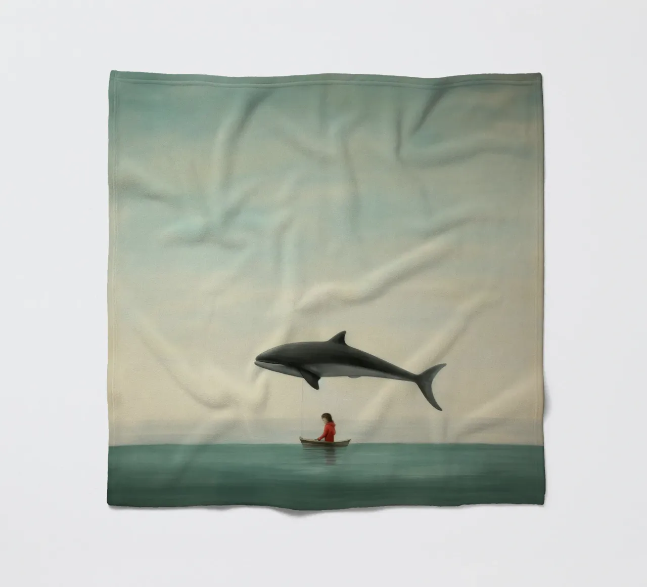 Delfino minimo 1 coperta in pile da Minimal Animal Art