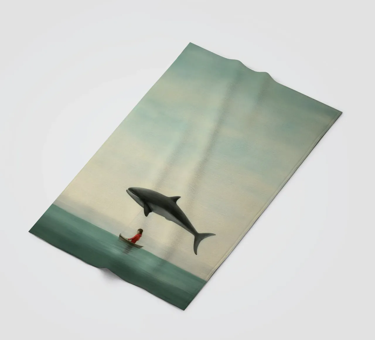 Delfino minimo 1 coperta in pile da Minimal Animal Art