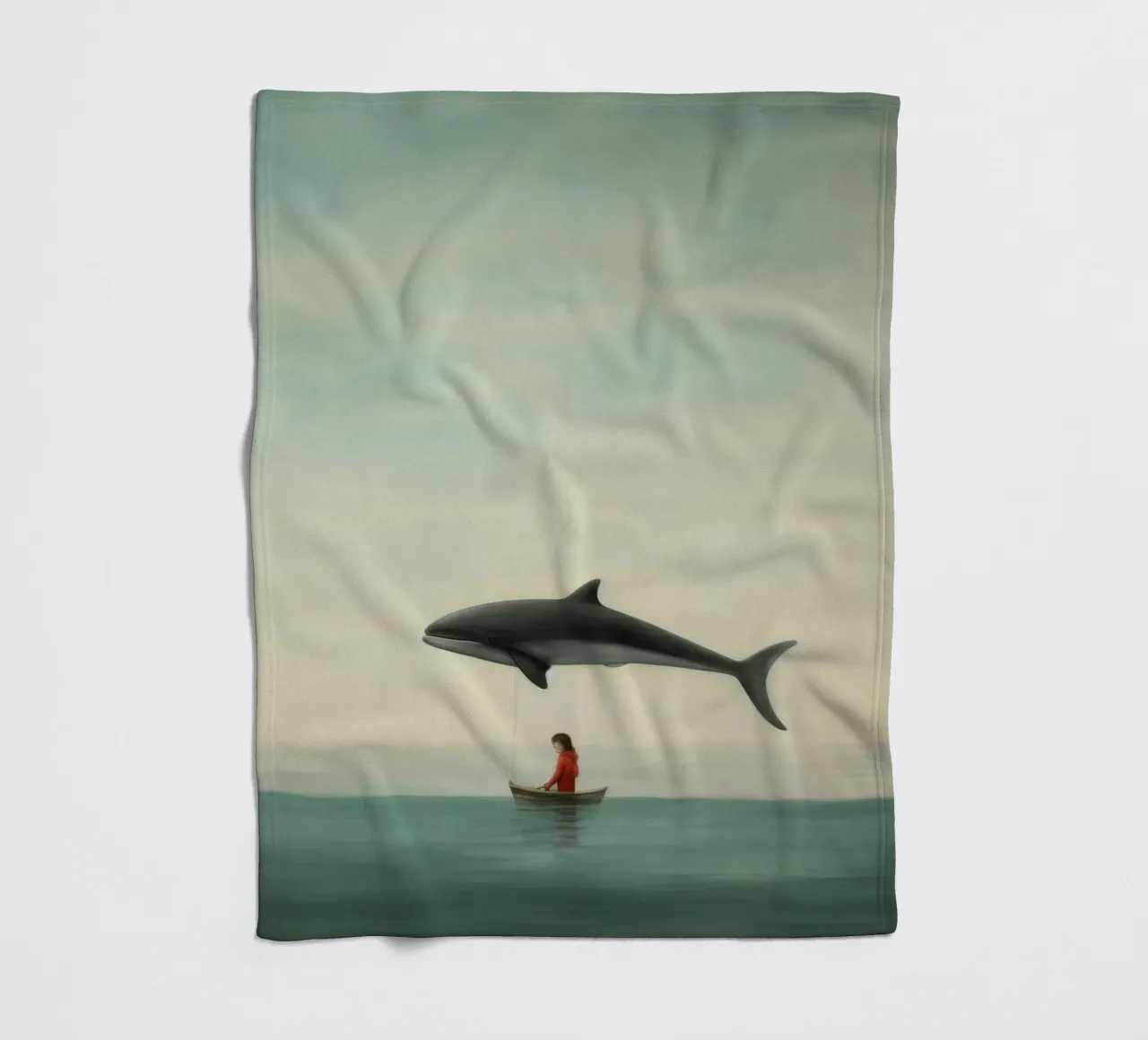 Delfino minimo 1 coperta in pile da Minimal Animal Art
