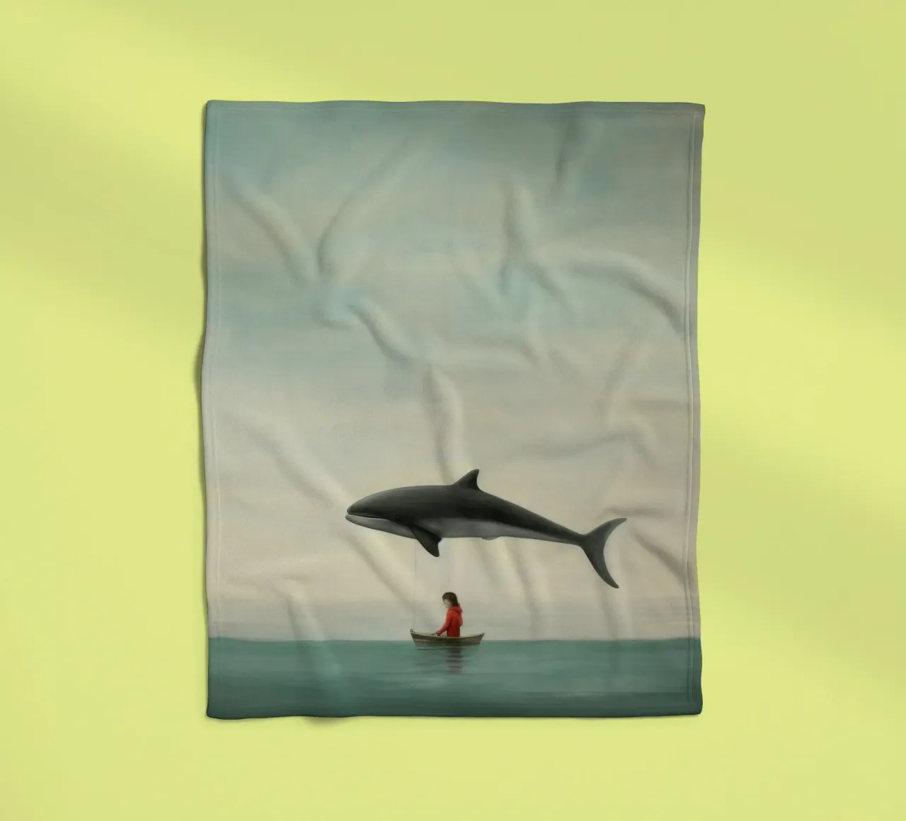 Delfino minimo 1 coperta in pile da Minimal Animal Art