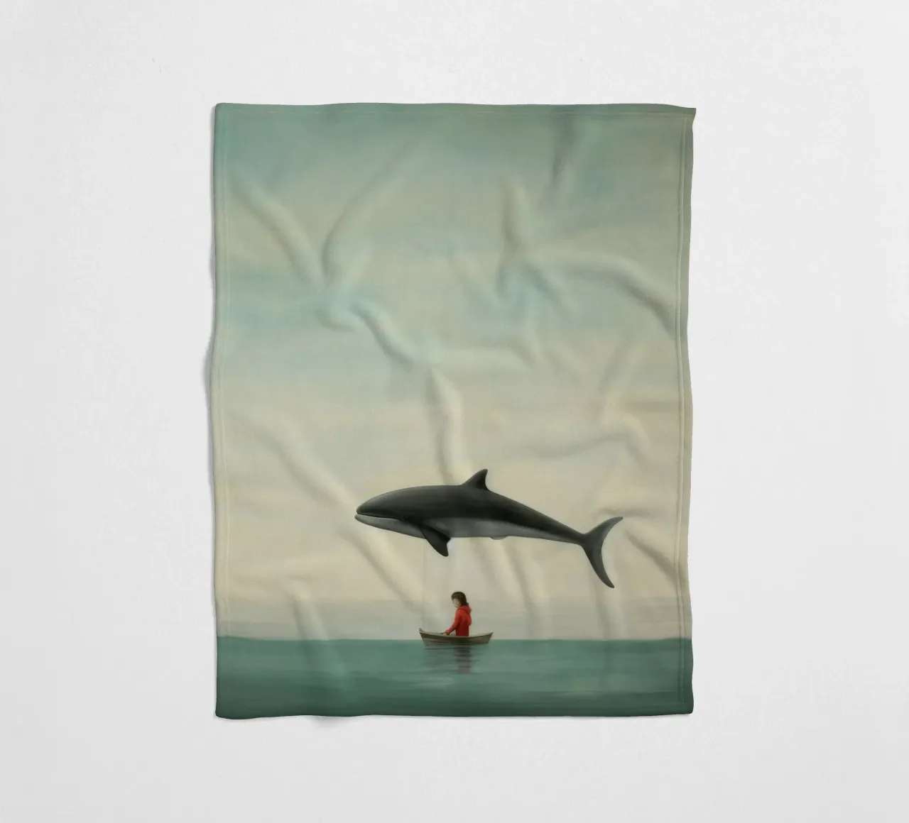 Delfino minimo 1 coperta in pile da Minimal Animal Art