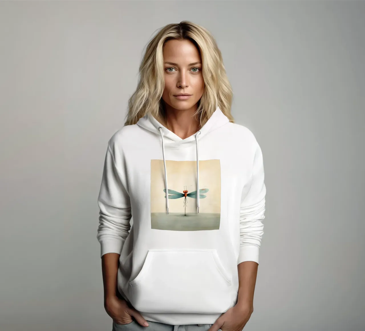 Libélula mínima 2 sudadera con capucha de Minimal Animal Art