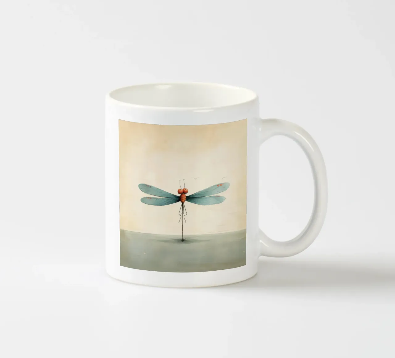 Minimal Libelle 2 Keramik Tasse von Minimal Animal Art